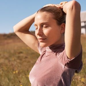 Madewell Velvet Mockneck XS - Avalon Pink